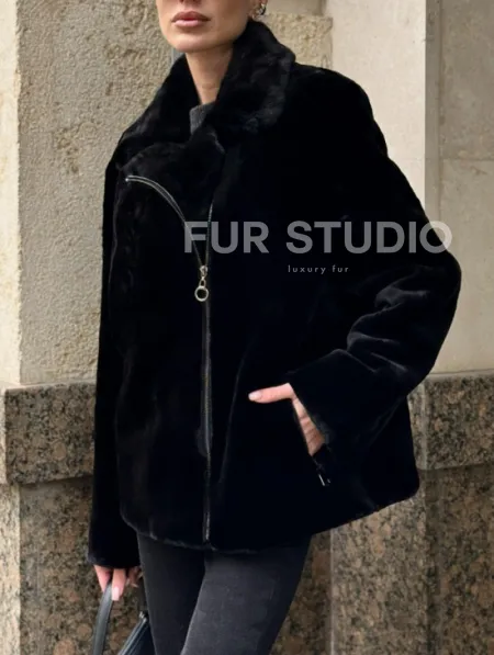 Норковая куртка - косуха из меха стриженой норки - фото 2