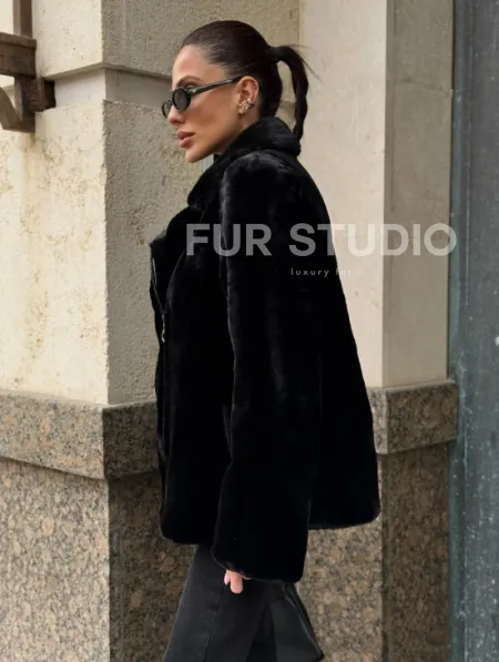Норковая куртка - косуха из меха стриженой норки - фото 5