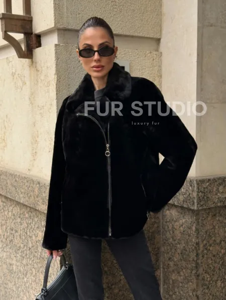 Норковая куртка - косуха из меха стриженой норки - фото 0