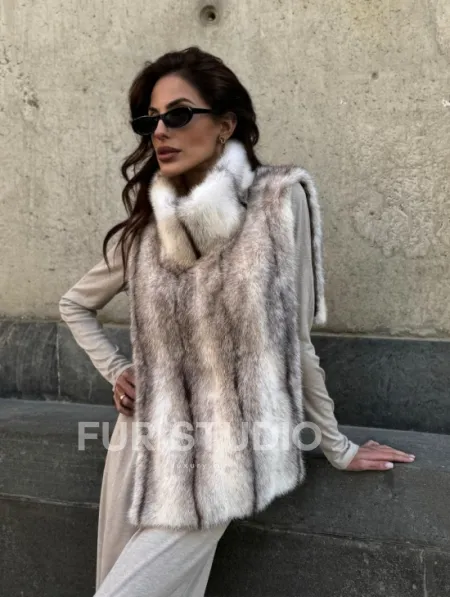 Женская манишка из норки крестовки - фото 13