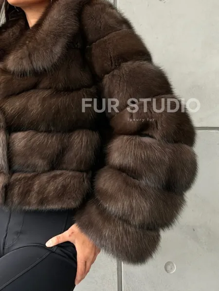 Короткая шуба из баргузинского соболя - фото 2