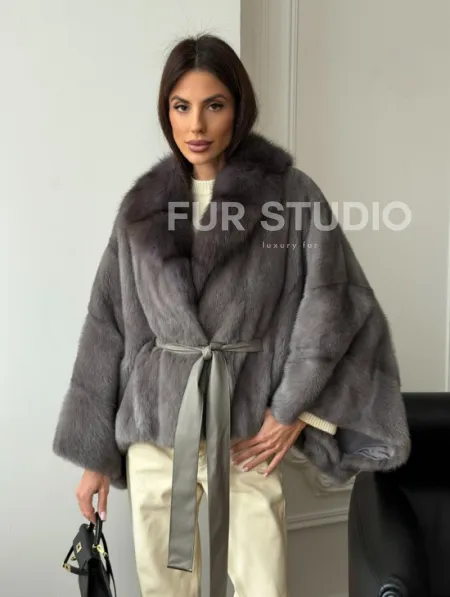 Короткий норковый полушубок - летучка - фото 7