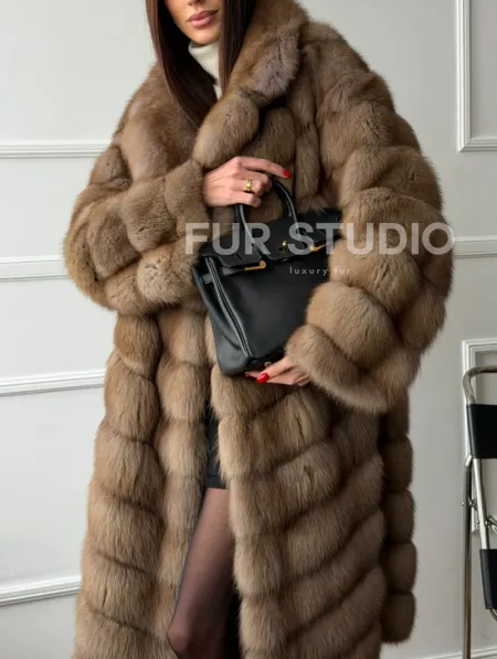 Шуба из куницы - английский воротник - фото 1