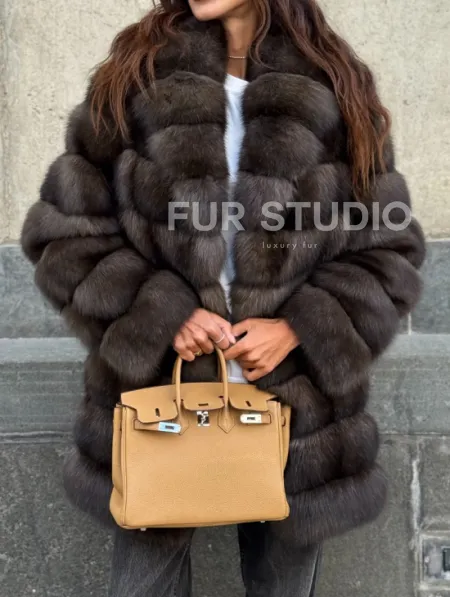 Шуба из меха баргузинского соболя - седина 2 - фото 1