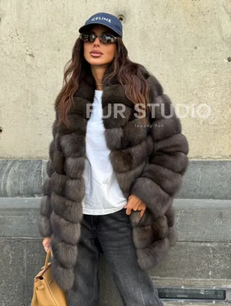Шуба из меха баргузинского соболя - седина 2 - фото 8