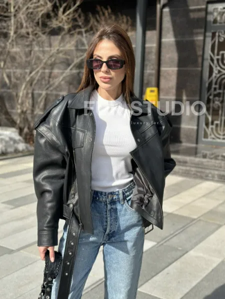 Косуха женская из натуральной кожи - фото 9