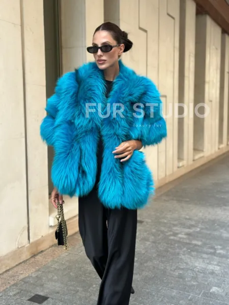 Накидка женская из меха чернобурки - Тиффани - фото 8