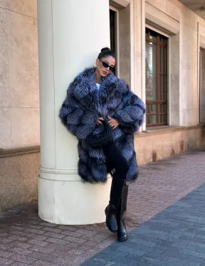 Шуба из меха чернобурой лисы - поперечка - фото 9