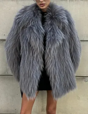 Шуба из меха енота на вязанной основе - фото 2