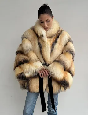 Шуба из меха лисы «Golden fox» - летучая мышь - фото 6