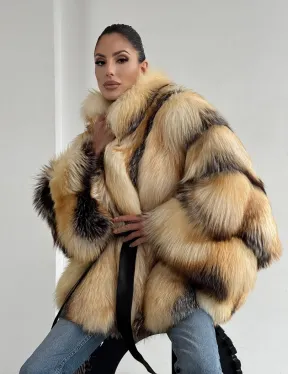 Шуба из меха лисы «Golden fox» - летучая мышь - фото 0