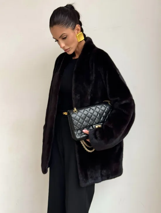 Стильный женский норковый жакет (шуба) Brown Velvet - фото 6