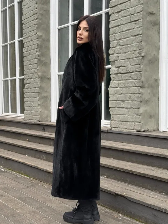 Шуба из аукционной норки «Premium fur» с внутренней резинкой на талии - фото 5