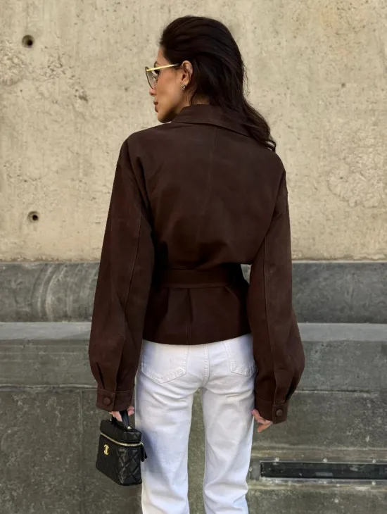 Женская куртка - рубашка из замши - фото 6