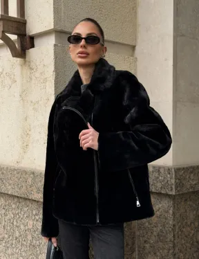 Норковая куртка - косуха из меха стриженой норки - фото 10