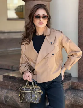 Популярная косуха в сливочной гладкой коже - фото 2