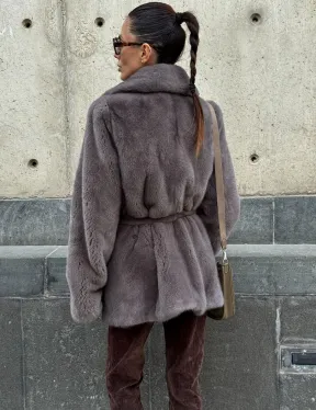 Норковая шуба лавандового цвета - VELVET - фото 8