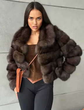 Короткая шуба из баргузинского соболя - фото 6