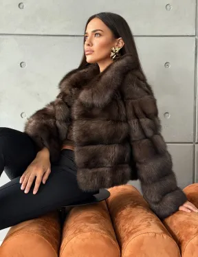 Короткая шуба из баргузинского соболя - фото 0
