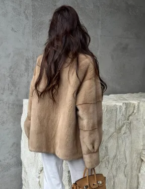 Норковый жакет с английским воротником - пастель - фото 5