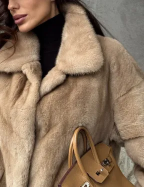 Норковый жакет с английским воротником - пастель - фото 1