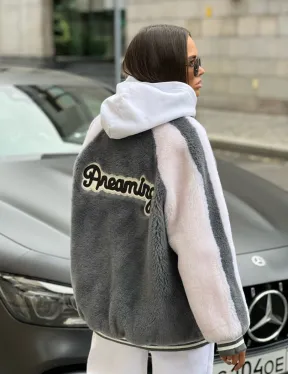 Короткая шубка - бомбер из шерсти - фото 4