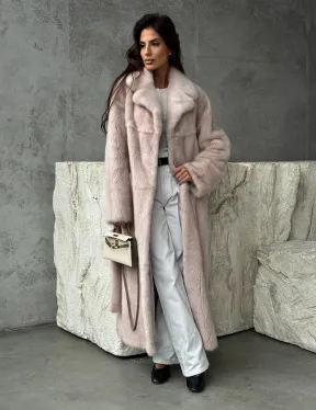 Светлая классическая норковая шуба - фото 12