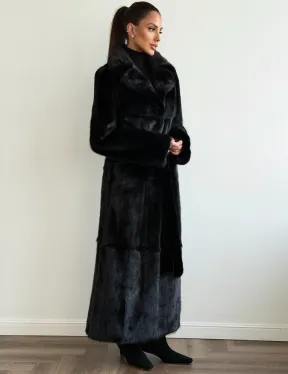 Черная шуба из меха норки - классический стиль - фото 6