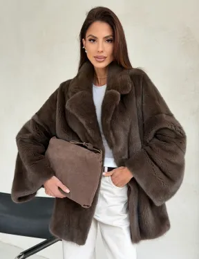 Меховой норковый жакет - английский воротник - фото 0