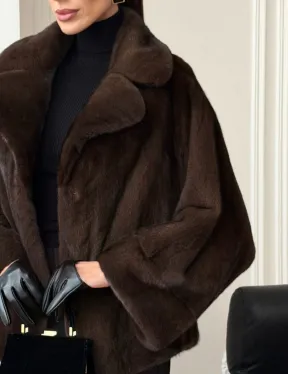 Короткая шуба из натурального меха норки - фото 1