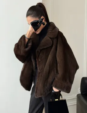 Короткая шуба из натурального меха норки - фото 8