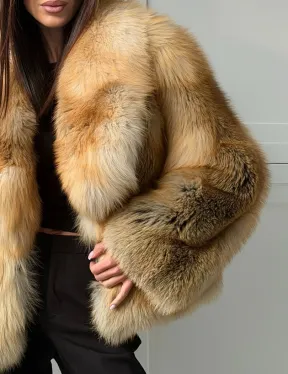 Короткая шубка из лисы Premium Golden Fox - фото 1