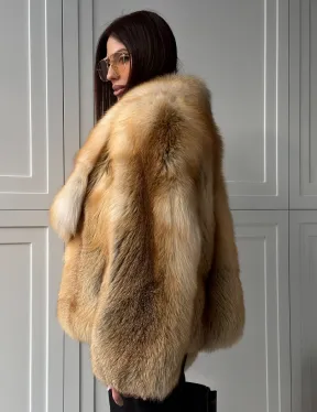 Короткая шубка из лисы Premium Golden Fox - фото 5