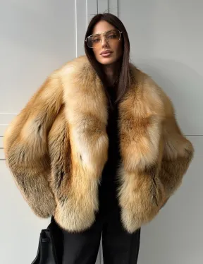 Короткая шубка из лисы Premium Golden Fox - фото 12