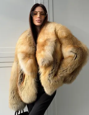 Короткая шубка из лисы Premium Golden Fox - фото 6