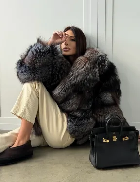 Шуба из меха блюфрост - воротник английский - фото 21