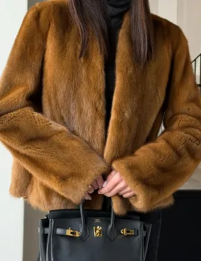 Меховой жакет из золотой норки - фото 1