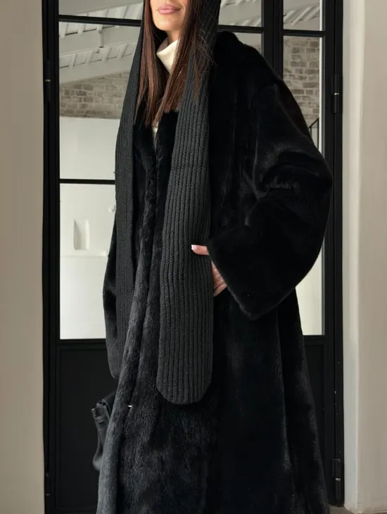 Шуба норка Blackglama V-образный ворот - фото 2