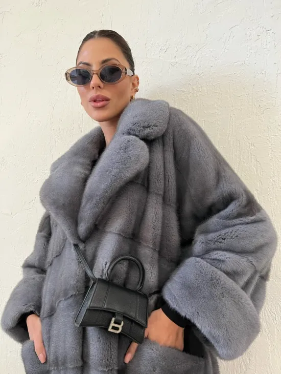 Шуба - кимоно из плюшевой норки Velvet - фото 1