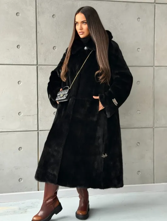 Шуба из норки Blackglama с капюшоном - фото 9