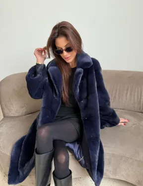 Норка KOPENHAGEN FUR английский воротник поперечка - цвет синий - фото 3