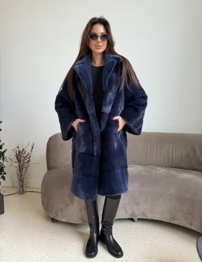 Норка KOPENHAGEN FUR английский воротник поперечка - цвет синий - фото 5