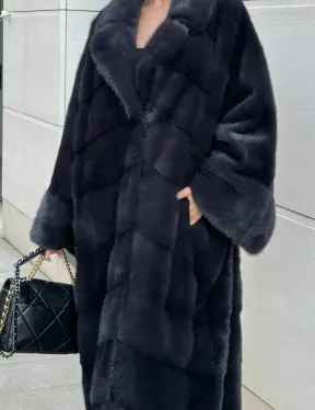 Манто из аукционной норки в цвете графит - фото 2