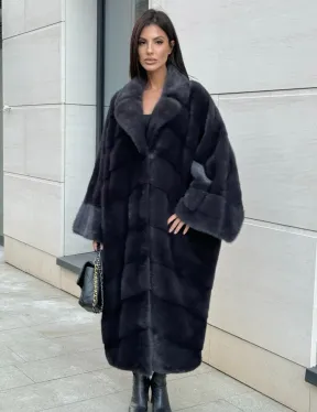 Манто из аукционной норки в цвете графит - фото 6