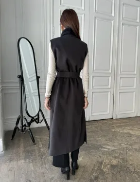 Элегантное пальто из кашемира с мехом норки - фото 6