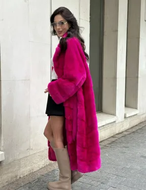 Фуксия шуба из меха аукционной норки - фото 8