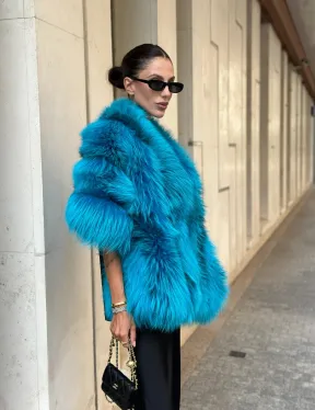 Накидка женская из меха чернобурки - Тиффани - фото 5