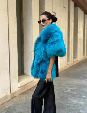 Накидка женская из меха чернобурки - Тиффани - фото 9