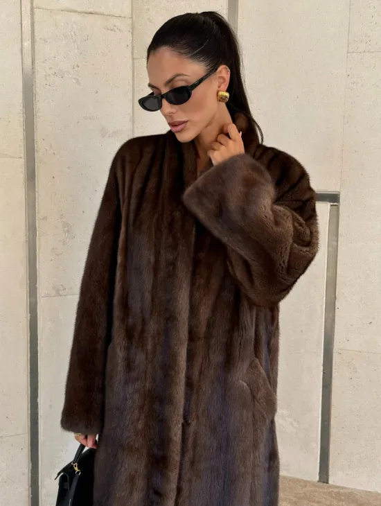 Шуба из PREMIUM норки SAGA FURS в винтажном стиле - фото 6